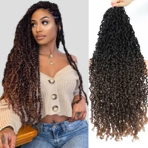 SOKU Mini Passion Twist Crochet Hair 20" - 8 Packs Pre Twisted Senegalese Yanky Twist Crochet Hair Bey-Blonde Pre-looped Synthetic Dreadlocks Bohemian Locs for Black Women