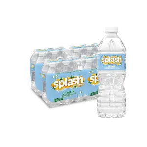 Splash Refresher, Lemon Flavor Water Beverage, 16.9 Fl Oz Plastic Bottles (24 Count)