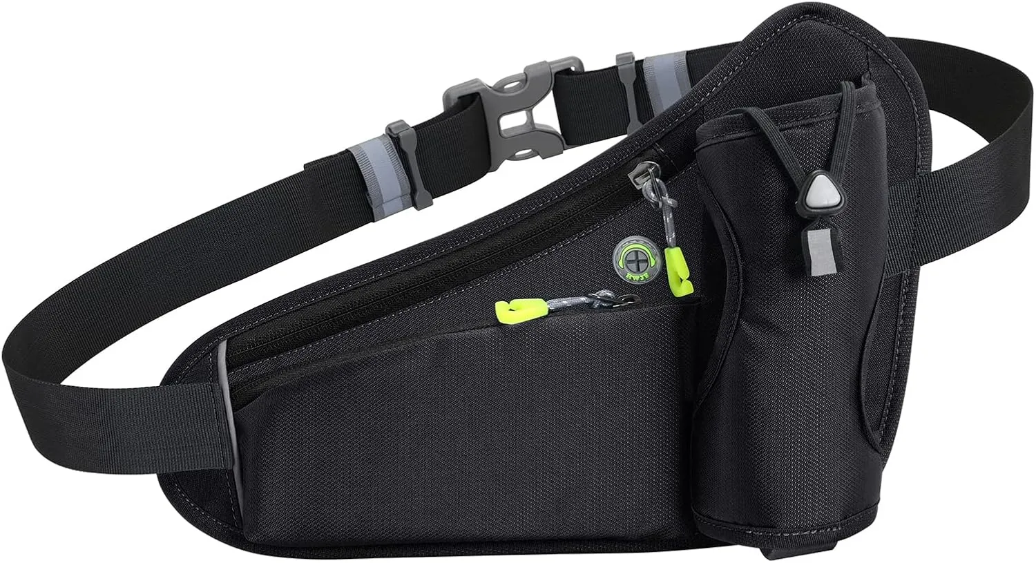Sports Hydration Belt Bag Running Belt Waist Pack Bum Bag with Bottle Holder for Men Women Running Cycling Hiking Walking, Black