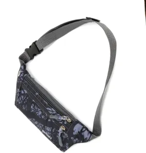 Sports Waist Pack for Traveling Hiking Cycling Outdoors，Black-Grey