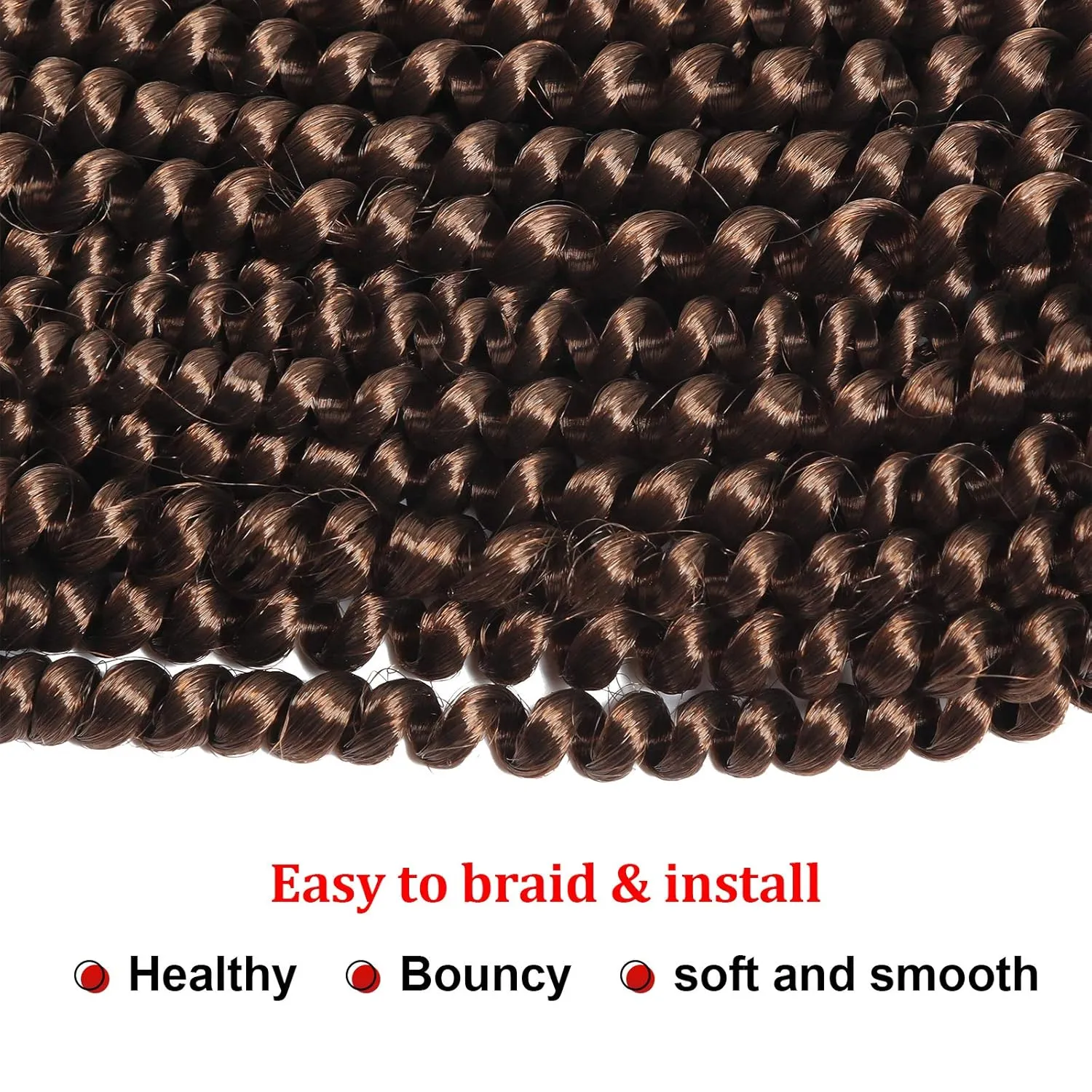 Spring Twist Hair 6 Packs 8inch Fluffy Spring Twist Crochet Hair Passion Twist Crochet Hair Synthetic Braiding Hair Extensions 15 Strands 55g/Pack(8inch, #30)