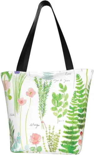 Springtime Herb Garden Print Multifunctional Tote Daypacks for Women Work Travel Shopping Handbags Shoulder Bag