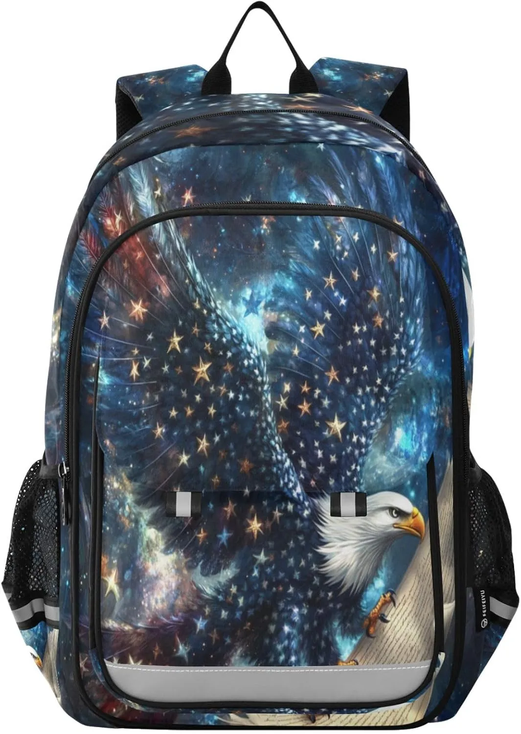 Starry Eagles Meteor Backpack for Boys Girls Elementary School Bag Kids Bookbag Travel Rucksack With Reflective Stripes