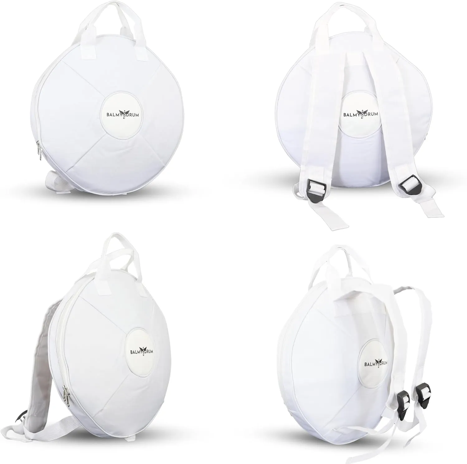 Steel Tongue Drum Bags, Padded Carrier Bags for Percussion Instrument Handpan Drum Carry Bag with Shoulder Strap (White-14in)