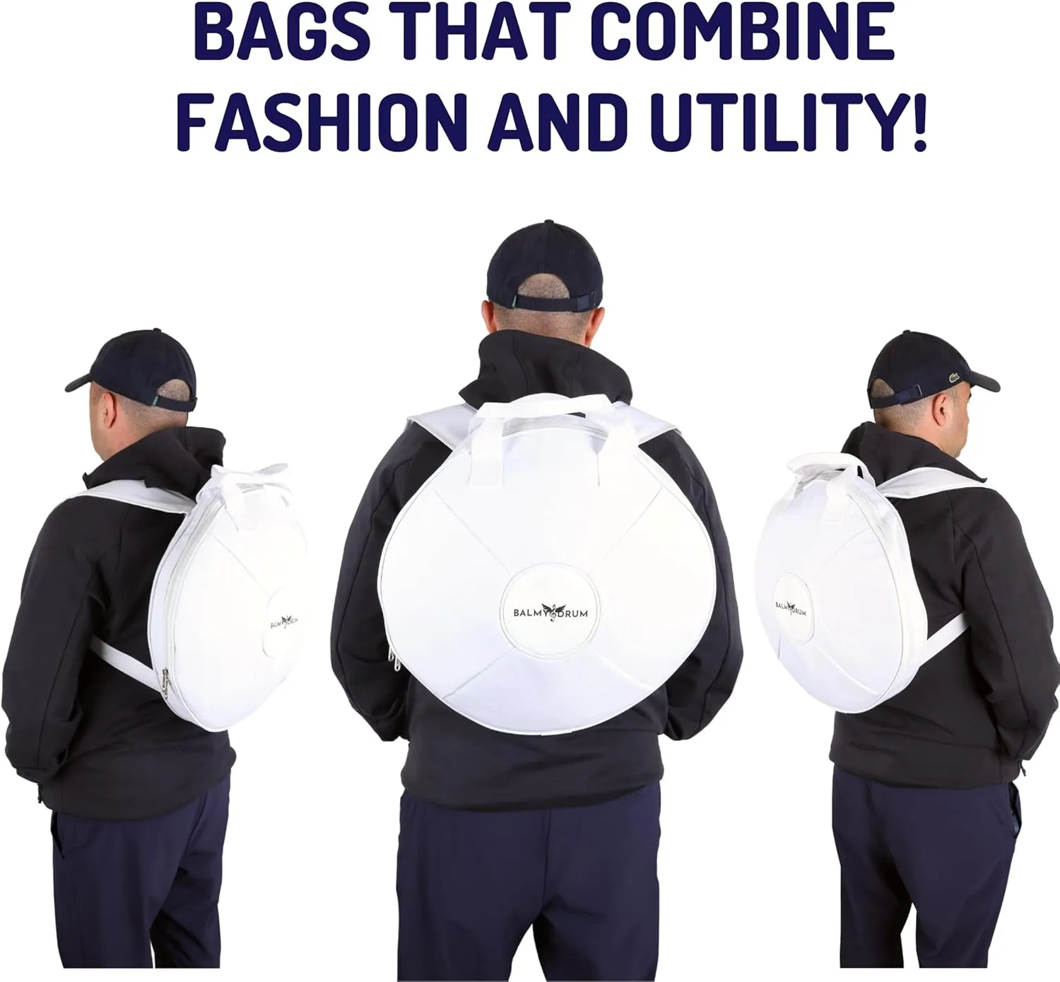 Steel Tongue Drum Bags, Padded Carrier Bags for Percussion Instrument Handpan Drum Carry Bag with Shoulder Strap (White-14in)