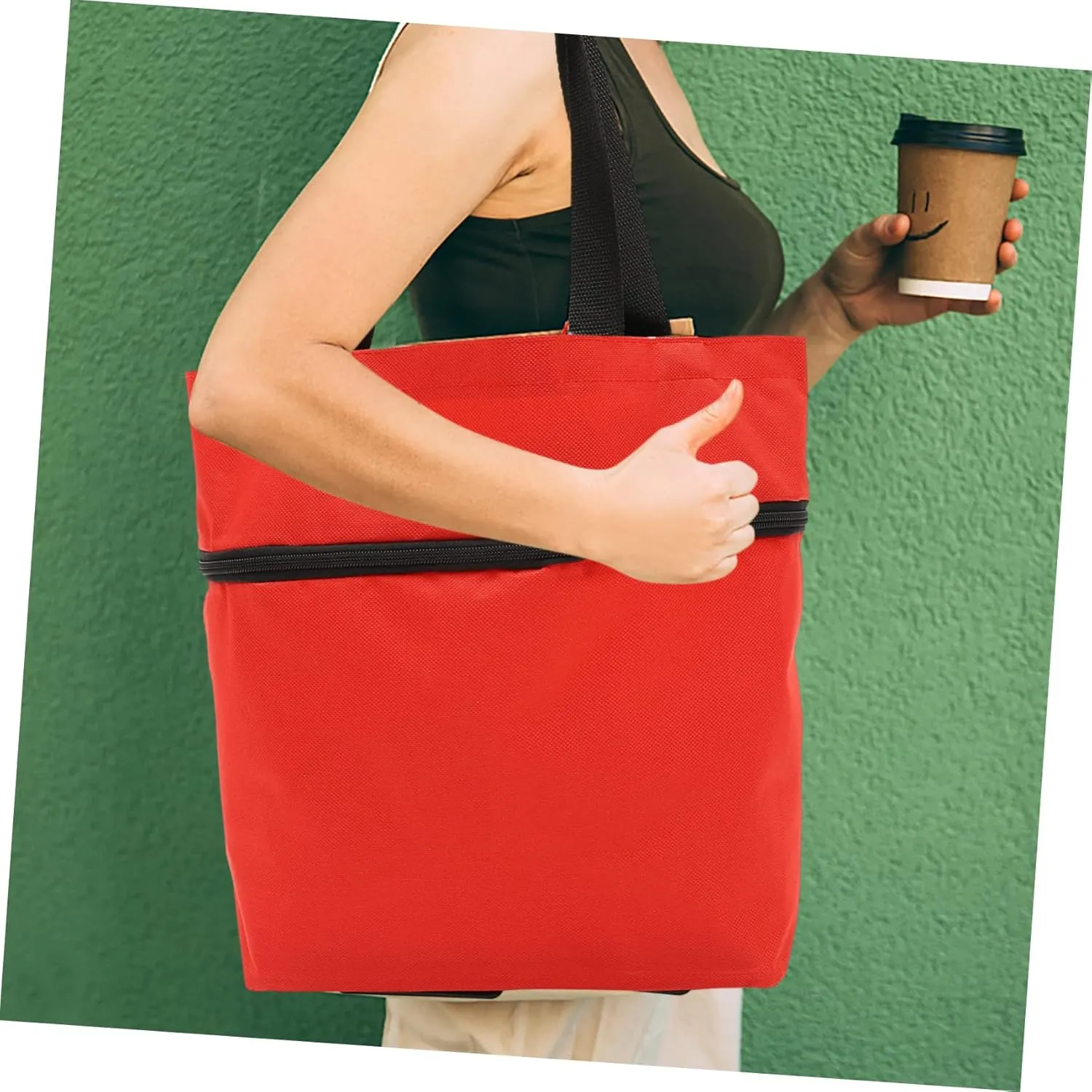 Storage Bag with Wheels Tote Bag Cart Folding Shopping Bags Small Tey Bag Cooler Cart Shopping Bag with