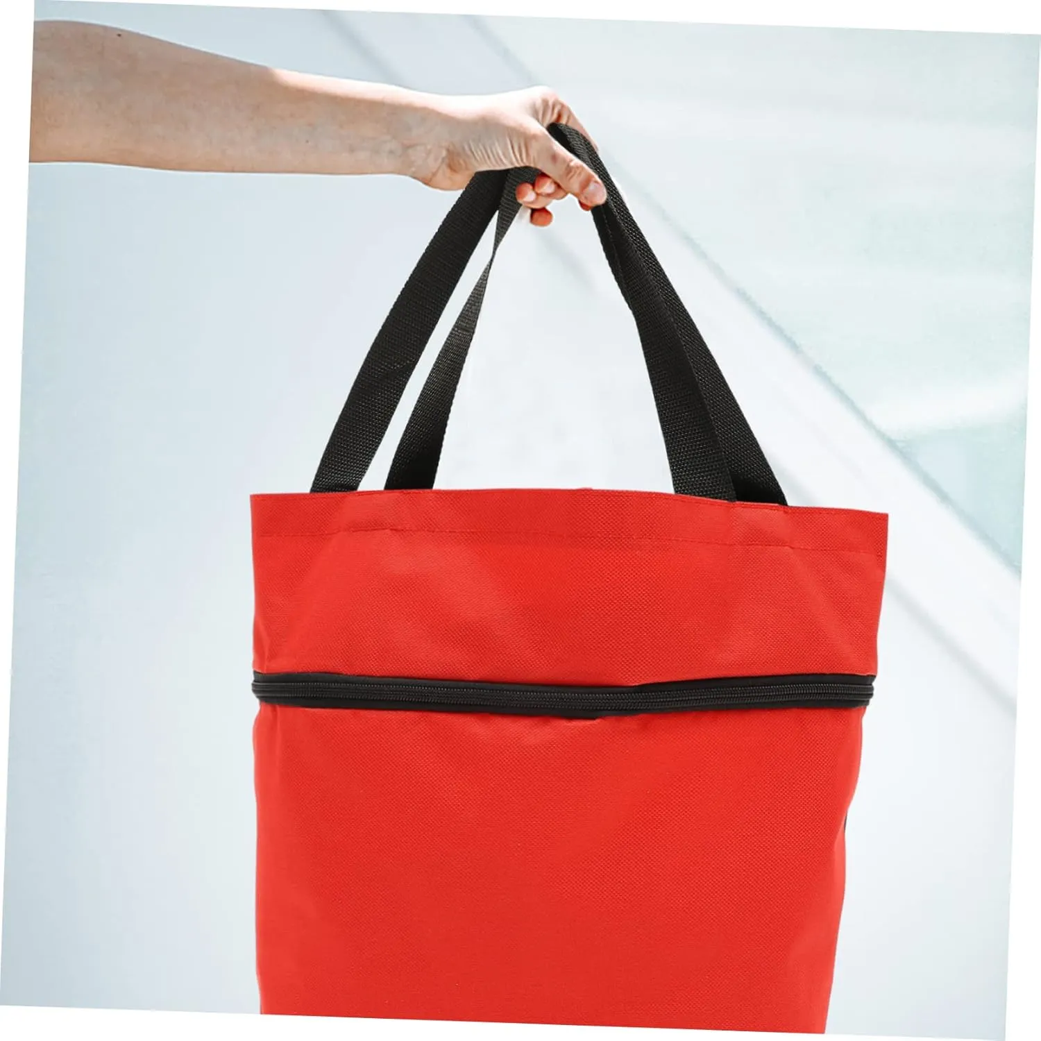 Storage Bag with Wheels Tote Bag Cart Folding Shopping Bags Small Tey Bag Cooler Cart Shopping Bag with