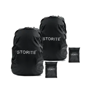 Storite 2 Pack Dust & Rain Cover For Standard Backpack With Pouch (30L-35L,Black)
