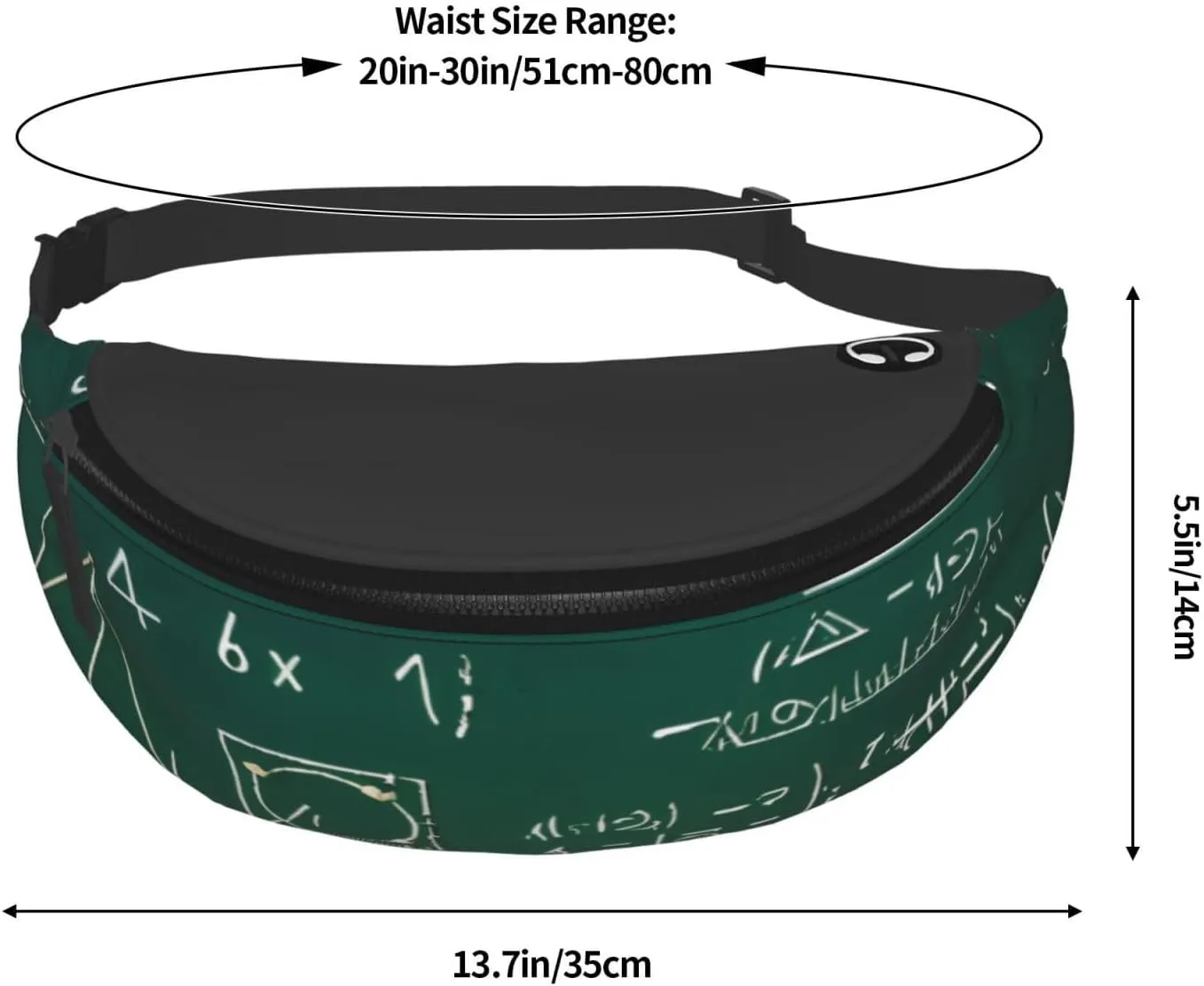 Stylish 3d Math Formula Bumbags Waist Fanny Pack For Women Ladies Men Lightweight Bum Bag With Zip Pockets Adjustable Belt For Dog Walking Running Cycling Hiking Outdoor Sport