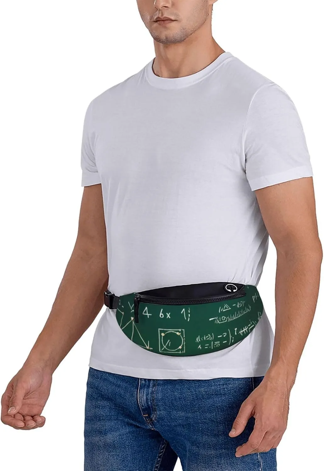 Stylish 3d Math Formula Bumbags Waist Fanny Pack For Women Ladies Men Lightweight Bum Bag With Zip Pockets Adjustable Belt For Dog Walking Running Cycling Hiking Outdoor Sport