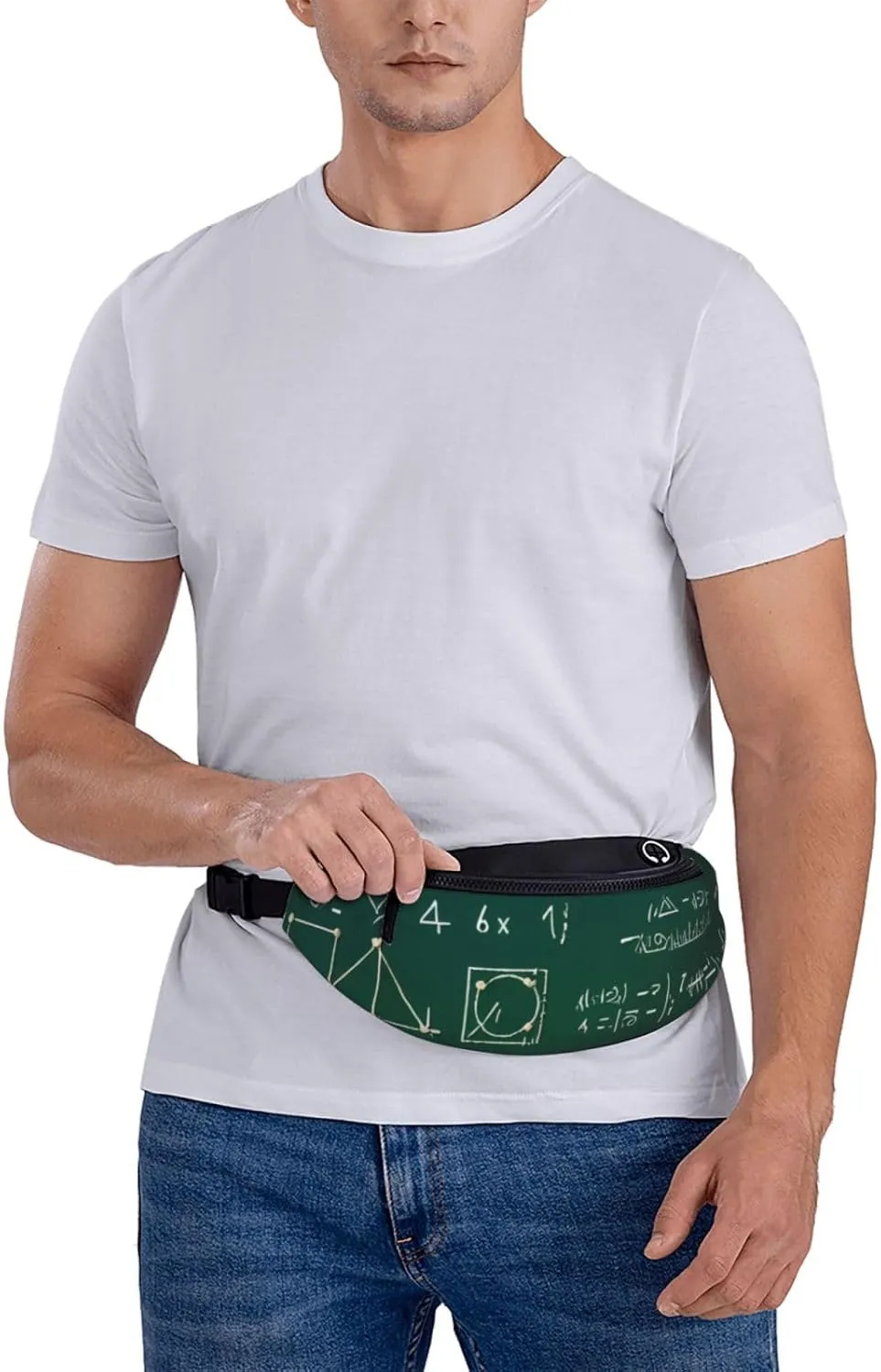 Stylish 3d Math Formula Bumbags Waist Fanny Pack For Women Ladies Men Lightweight Bum Bag With Zip Pockets Adjustable Belt For Dog Walking Running Cycling Hiking Outdoor Sport