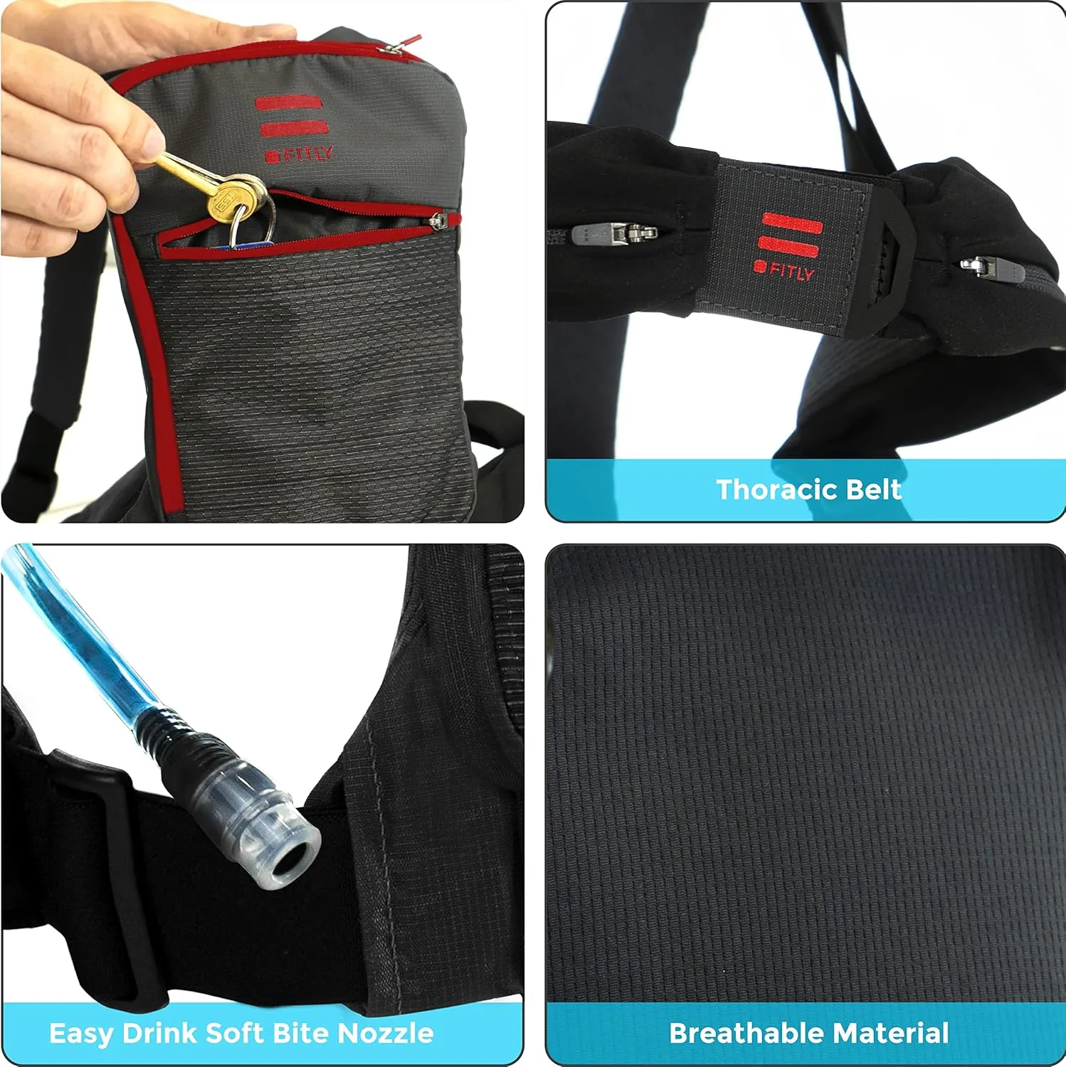 Sub90 Running Hydration Vest - Lightweight Running Pack for Men & Women with Phone Holder, Storage, Thoracic Belt - Water Pack - Carry Personal Items While Running - Red