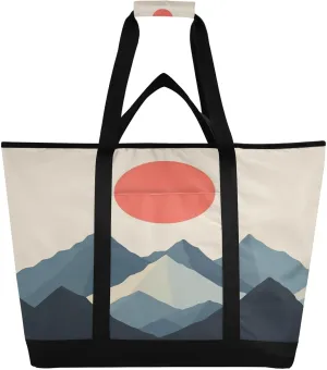 Sun Mountain Reusable Insulated Lunchbox Cooler Bag, Leakproof Kitchen Grocery Bag Collapsible Portable Cooler Tote Bag for Picnic, Camping, Office, Travel