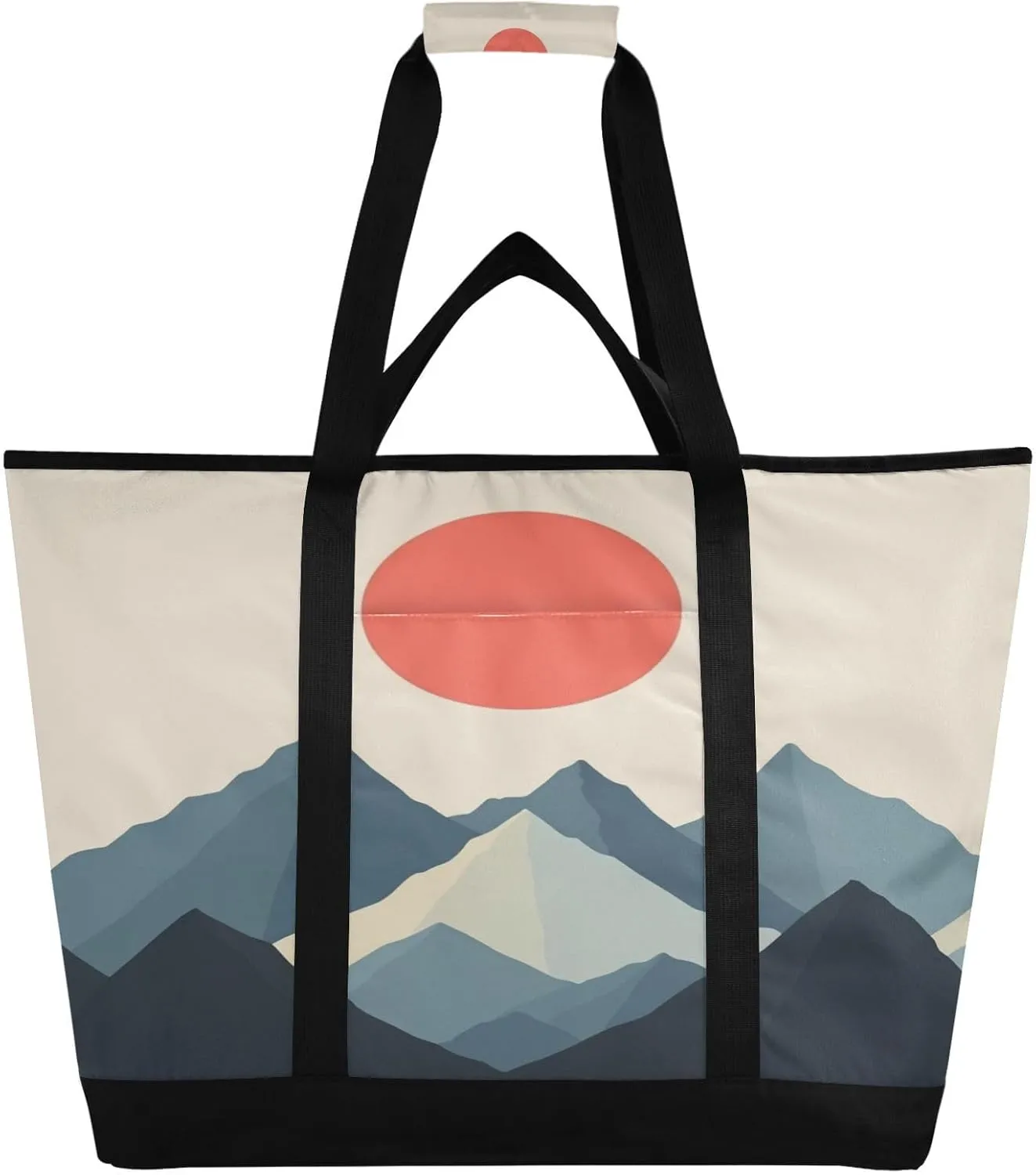 Sun Mountain Reusable Insulated Lunchbox Cooler Bag, Leakproof Kitchen Grocery Bag Collapsible Portable Cooler Tote Bag for Picnic, Camping, Office, Travel