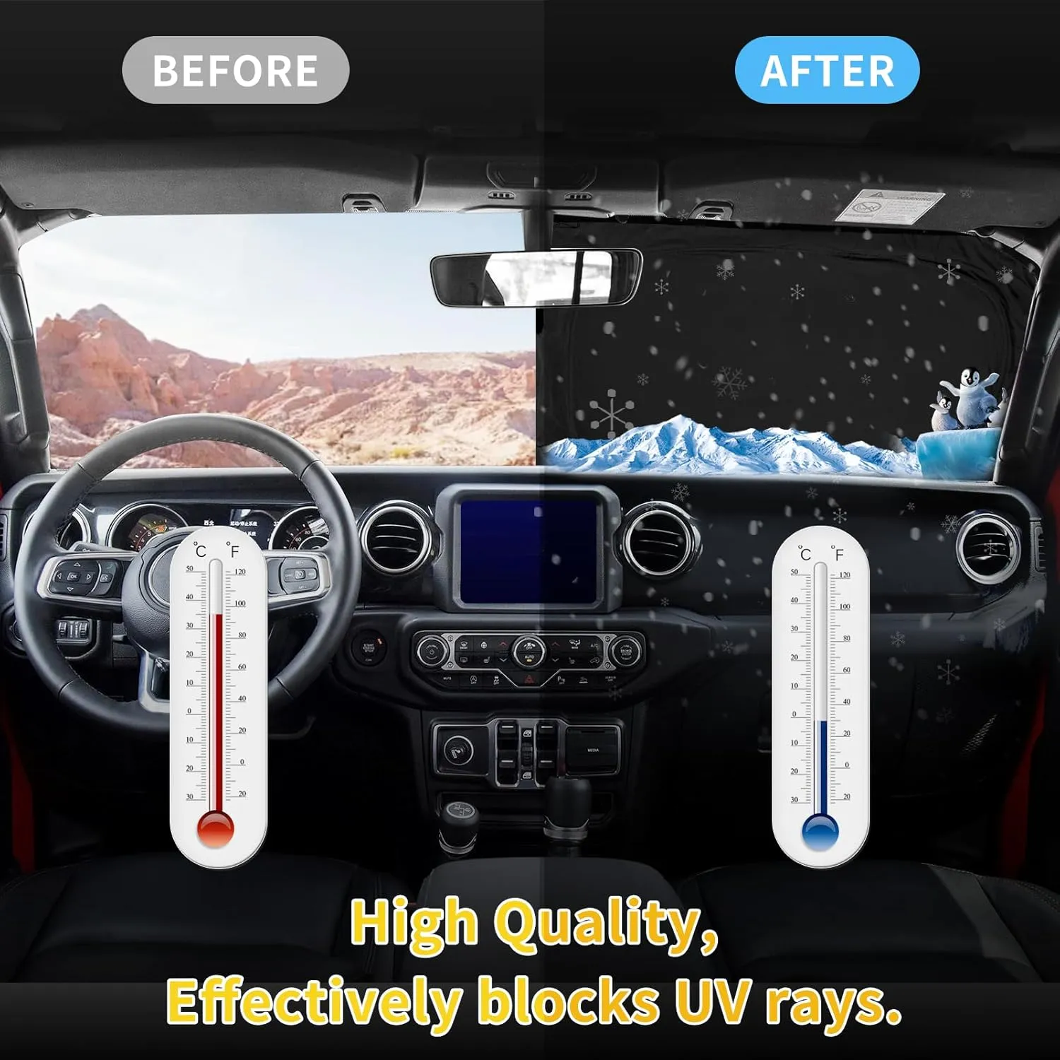 Sun Shade Sunshade for Toyota Tundra Windshield Cover, 4-Layer Front Window Shade Custom fit Tundra 2022-2024 2025 Limited SR5 Platinum TRD Pro Pickup Sun Visor 240T Shade Blocks UV Car Accessories