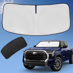 Sun Shade Sunshade for Toyota Tundra Windshield Cover, 4-Layer Front Window Shade Custom fit Tundra 2022-2024 2025 Limited SR5 Platinum TRD Pro Pickup Sun Visor 240T Shade Blocks UV Car Accessories