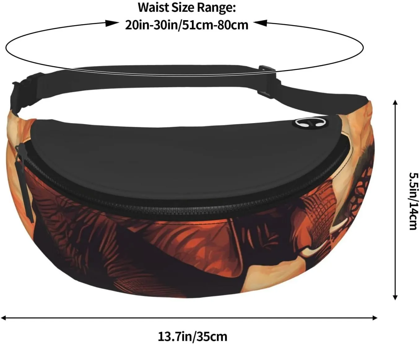 Sunset elephant Fanny Pack for Man Women Waist Bag Adjustable Belt Casual Chest Bag Bum Bags for Travel Sports Running Hiking Waist Packs