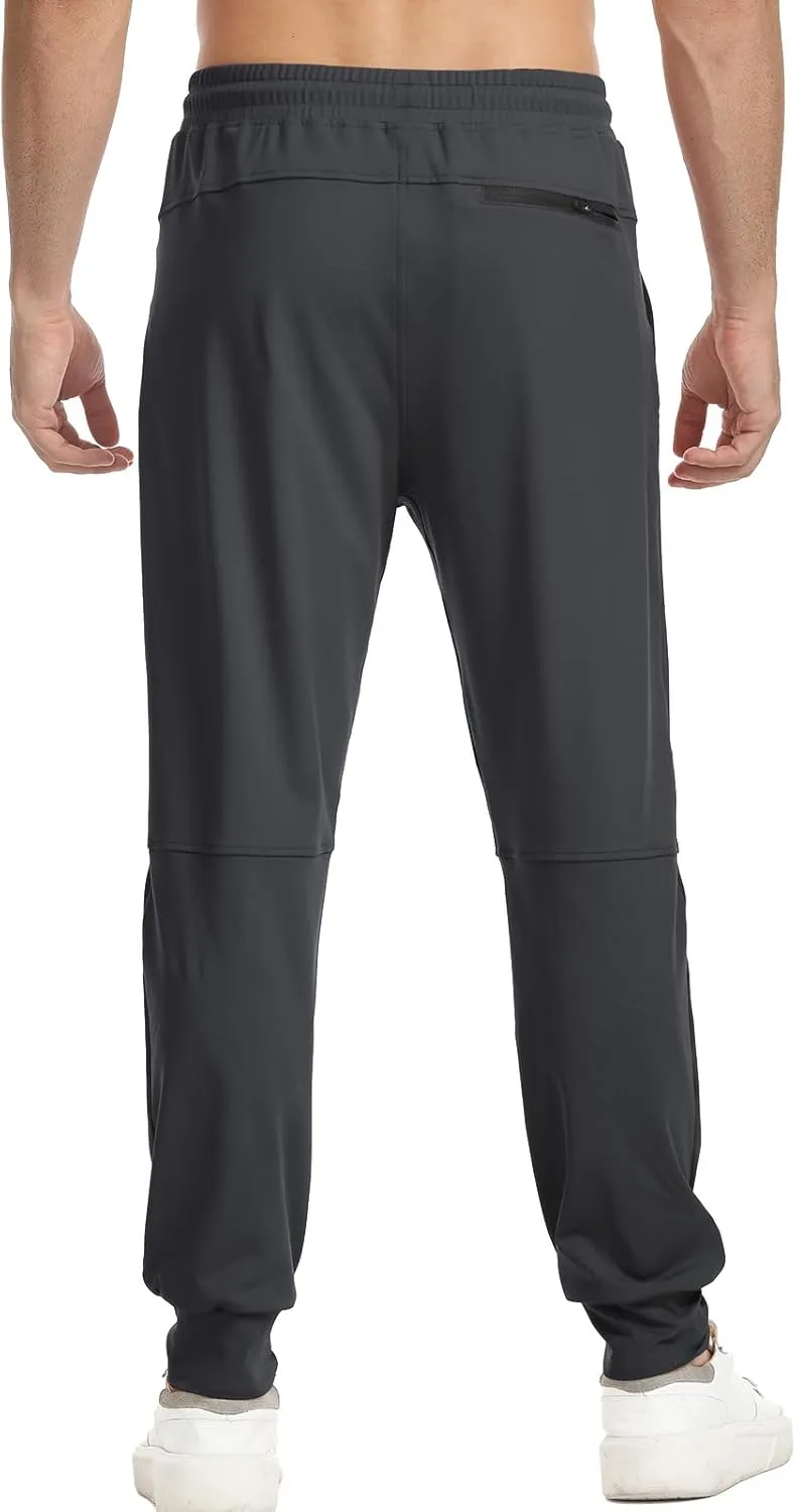 Surenow Men's Workout Athletic Pants Running Lightweight Lounge Gym Sweatpants for Men Track Casual Pant with Zipper Pockets