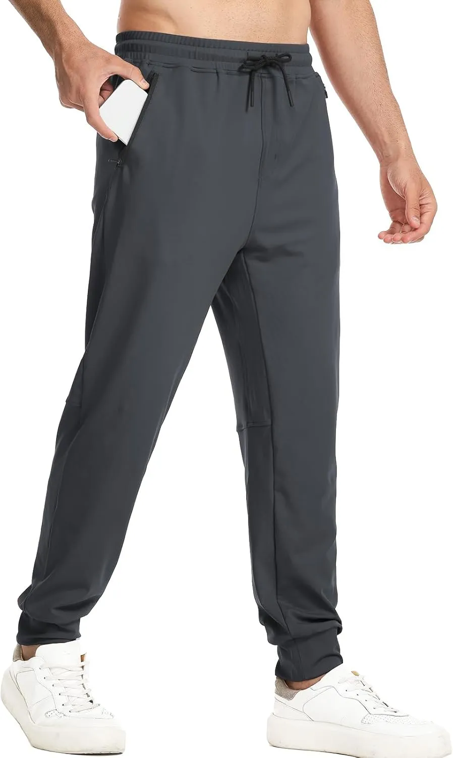 Surenow Men's Workout Athletic Pants Running Lightweight Lounge Gym Sweatpants for Men Track Casual Pant with Zipper Pockets