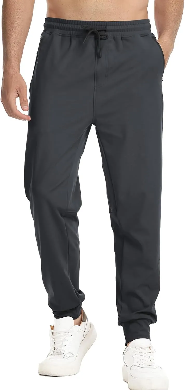 Surenow Men's Workout Athletic Pants Running Lightweight Lounge Gym Sweatpants for Men Track Casual Pant with Zipper Pockets
