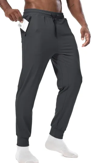 Surenow Men's Workout Athletic Pants Running Lightweight Lounge Gym Sweatpants for Men Track Casual Pant with Zipper Pockets
