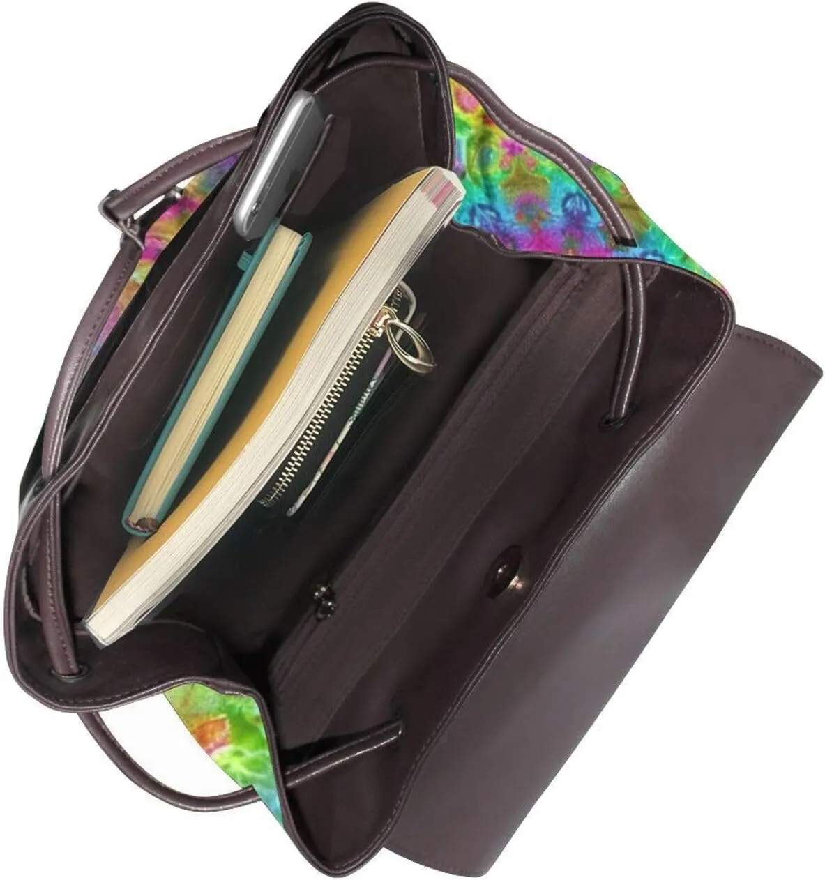 Swarms Of Flowers Women'S Leather Backpack Ladies Shoulder Bag Leather Handbag Rucksack Travel Daypack