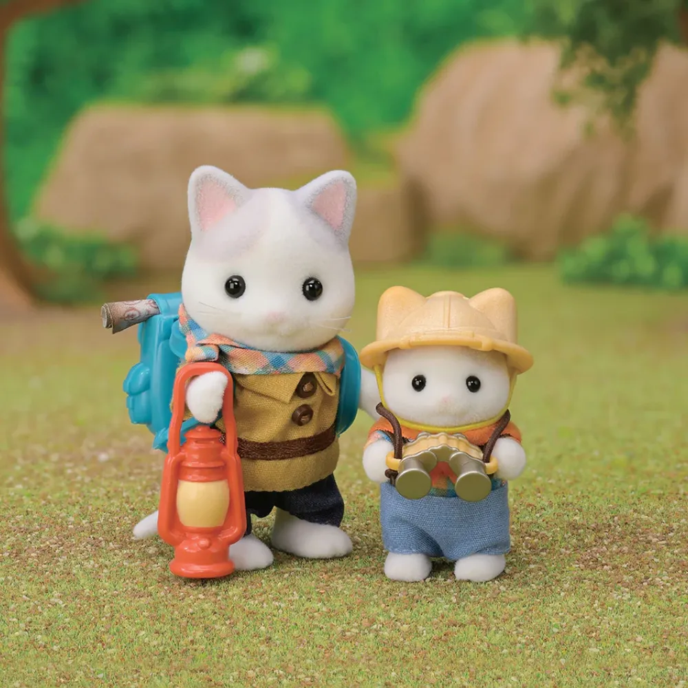 Sylvanian Families Exciting Exploration Set Latte Cat Brother & Baby