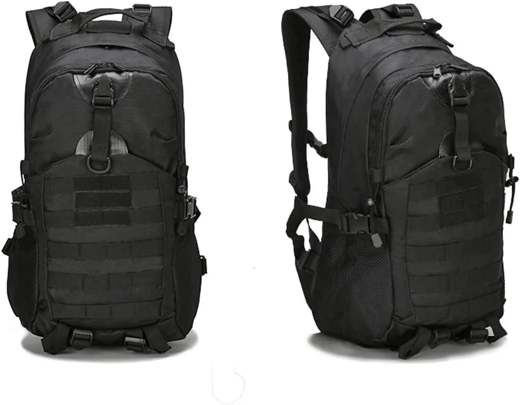 Tactical Backpack for Men Hiking Day Pack Molle Military Rucksack Waterproof Assault Pack Bag for Hunting Camping Trekking (Black)