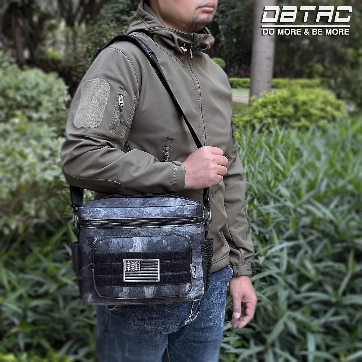 Tactical Lunch Bag for Men Women, 12 Cans Insulated Lunch Box for Adult | 9L Leakproof Lunch Cooler Tote for Work Office Outdoor Travel | Soft Easy To Clean Liner x2, LE Camo