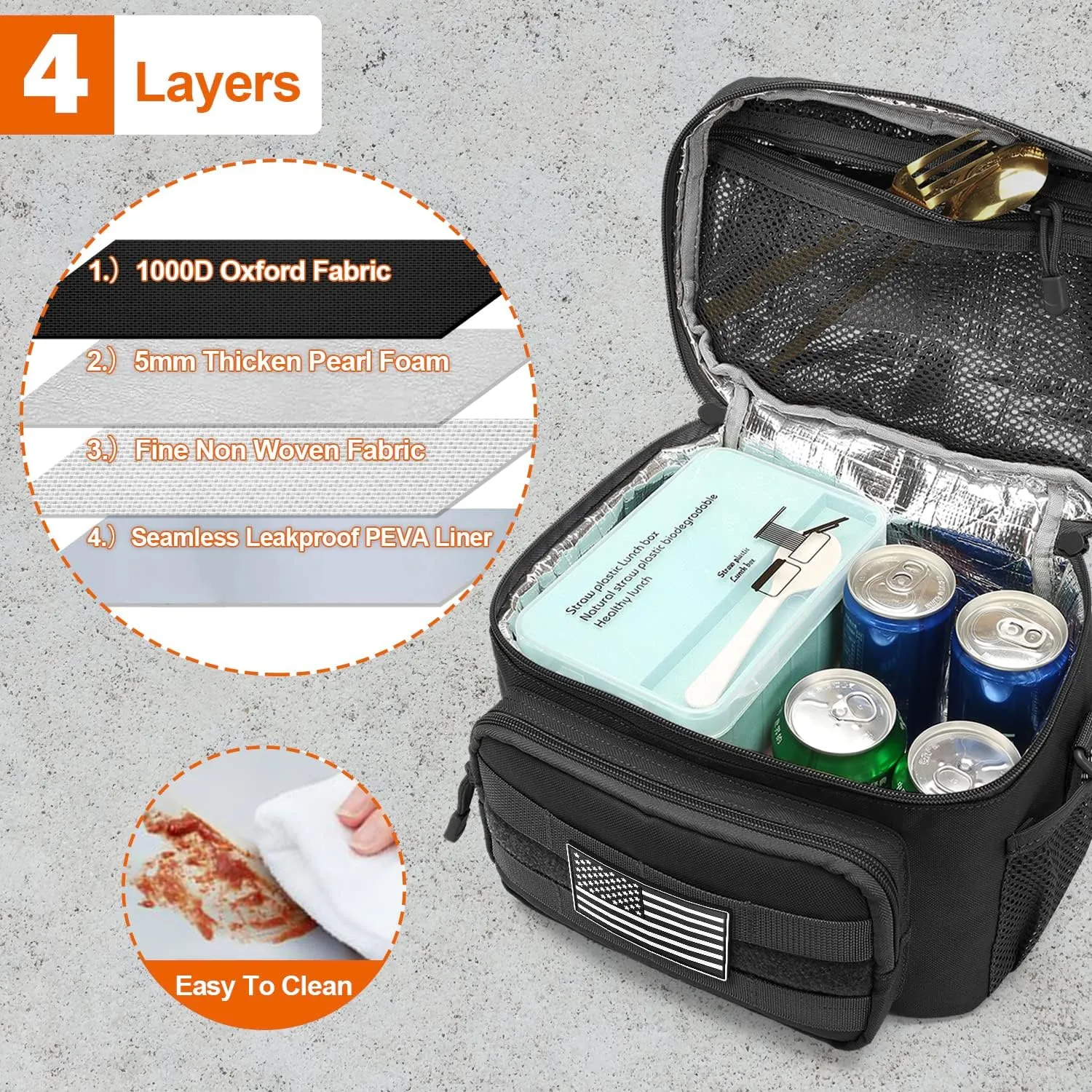 Tactical Lunch Box for Men Women, Large Insulated Cooler Bag Lunch Pail for Office Work Picnic Gym Construction Camping, Gifts for Christmas Birthday