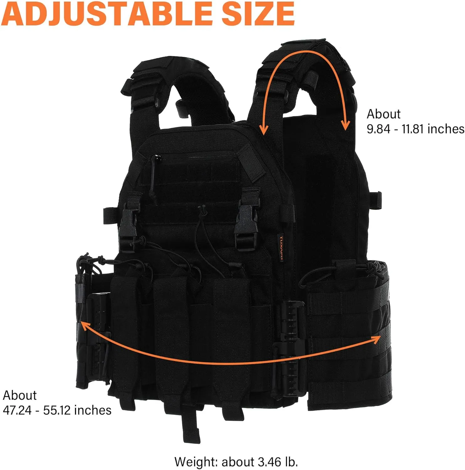Tactical Molle Vest for Men Adjustable for Adult Airsoft Vest Military Training Hunting and Gaming