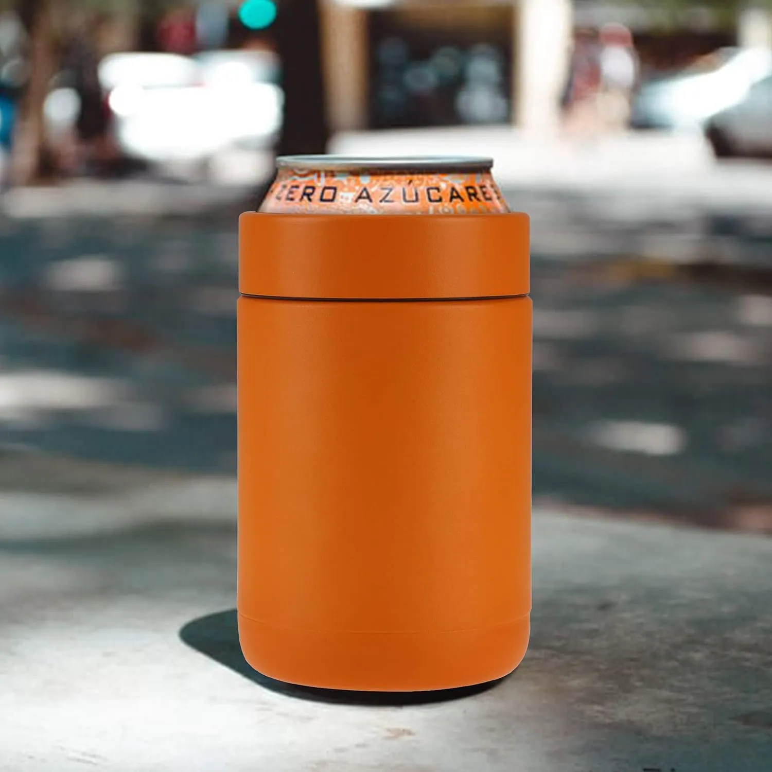 Tahoe Trails Stainless Steel 12oz Vacuum Insulated Can and Bottle Cooler | Double Wall Can Cooler For Cans and Bottles | Copper Plated Can Chiller and Metal Cooler | Orange