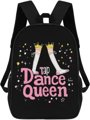 Tap Dance Queen Fashion 17 Inch Backpack Simple Shoulders Daypacks Lightweight Laptop Bag Travel Gear