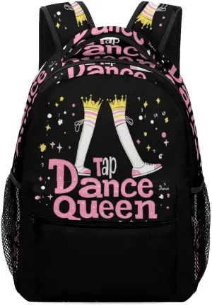 Tap Dance Queen Fashion Backpack with Little Whistle Shoulders Daypacks Lightweight Laptop Bag Travel Gear