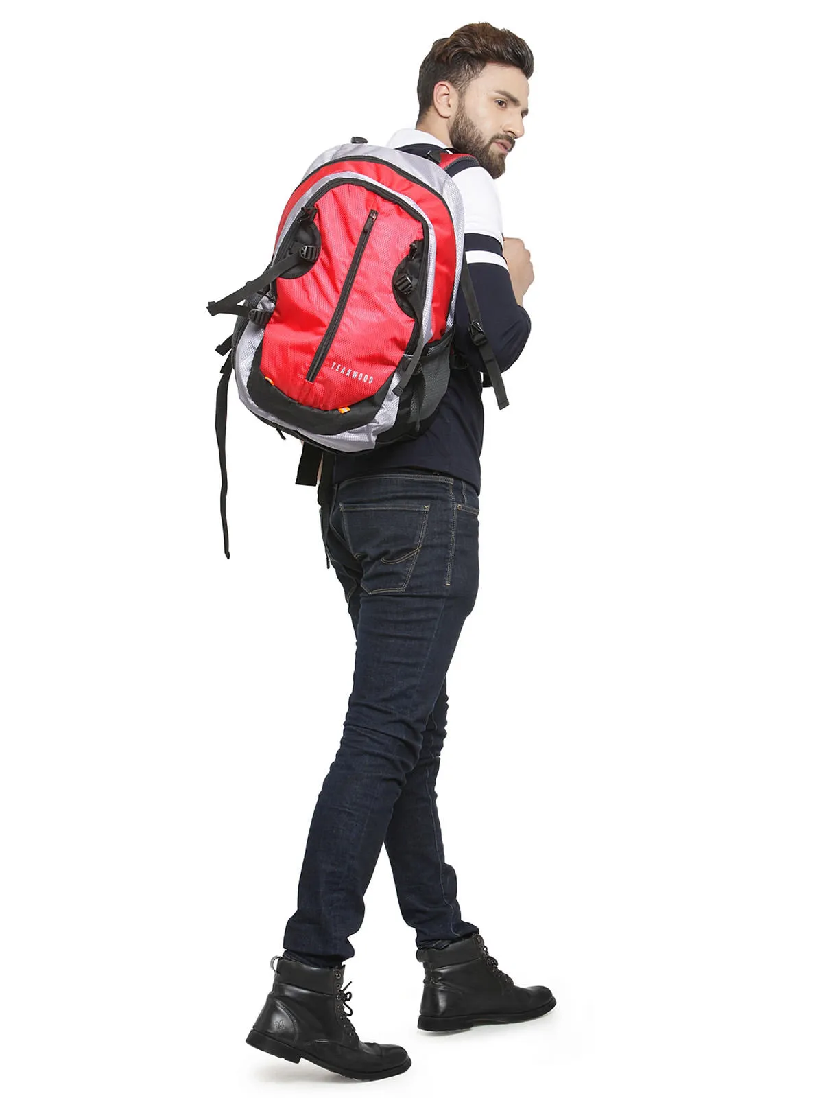 Teakwood Genuine Polyester Rucksacks - Red