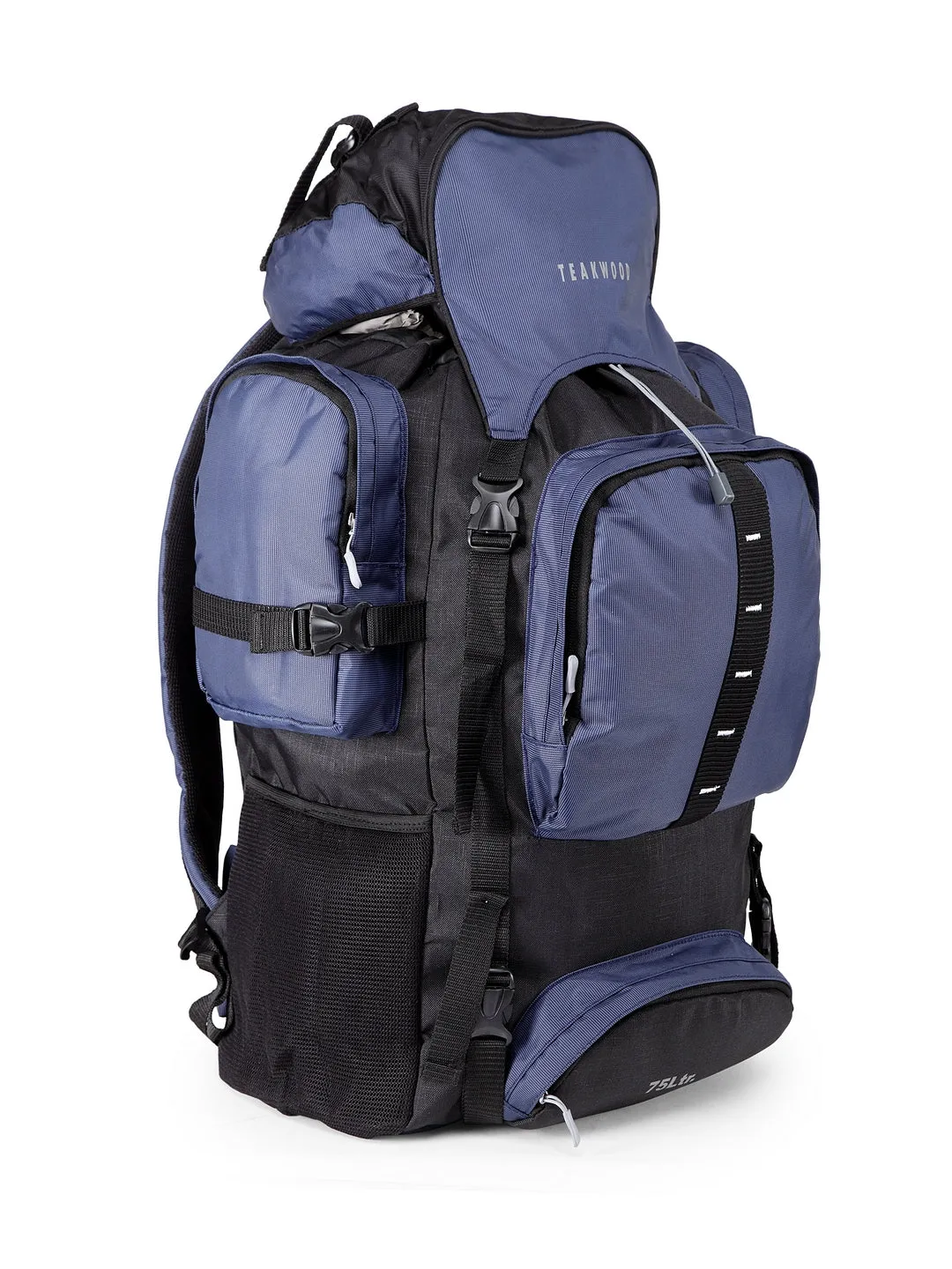 Teakwood Leathers Unisex Blue & Black Colourblocked Rucksack