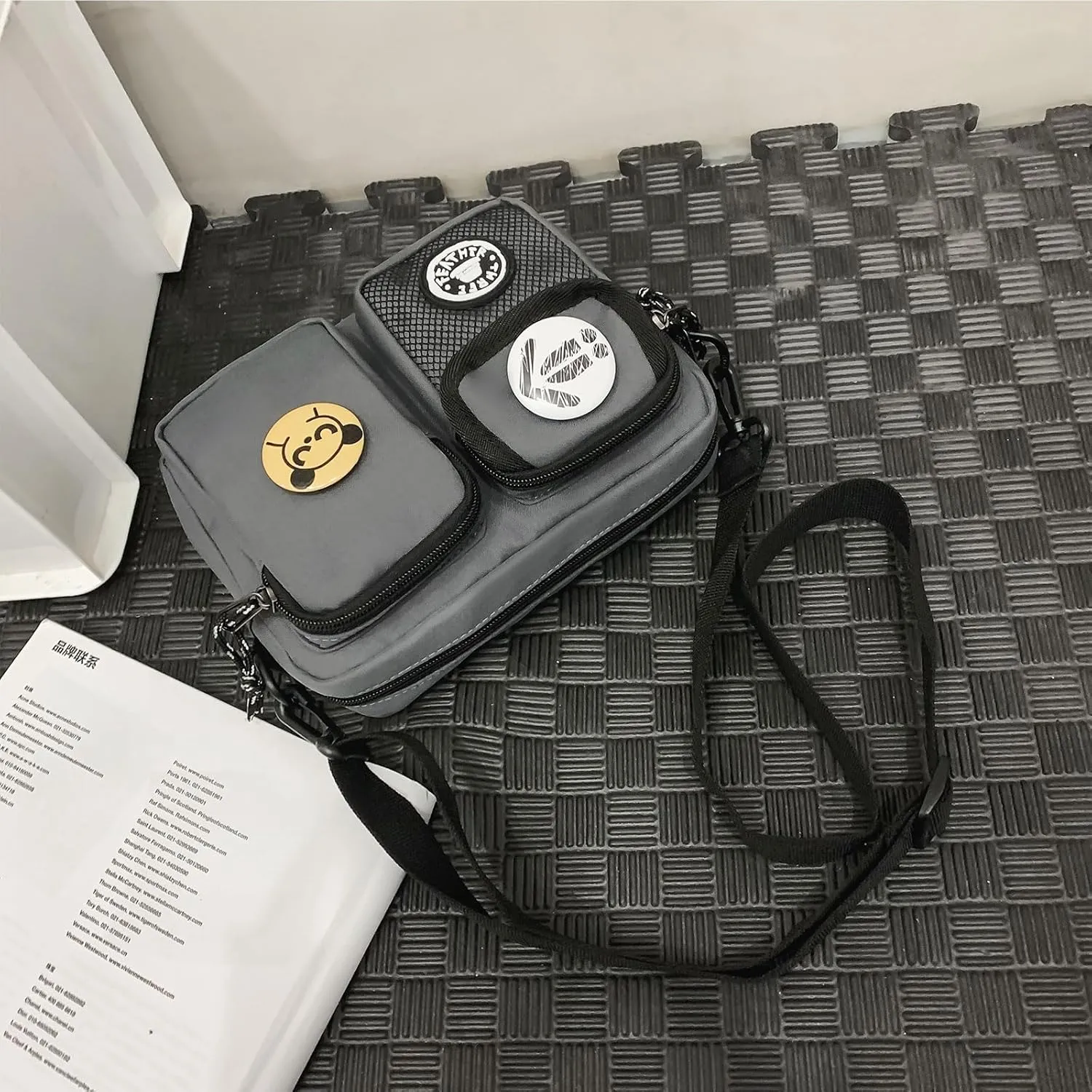 Teclado Fashion Crossbody Bag with Cute Accessories Casual Shoulder Bag with Pendants Purse Travel Daypacks