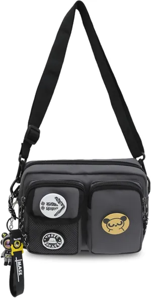 Teclado Fashion Crossbody Bag with Cute Accessories Casual Shoulder Bag with Pendants Purse Travel Daypacks