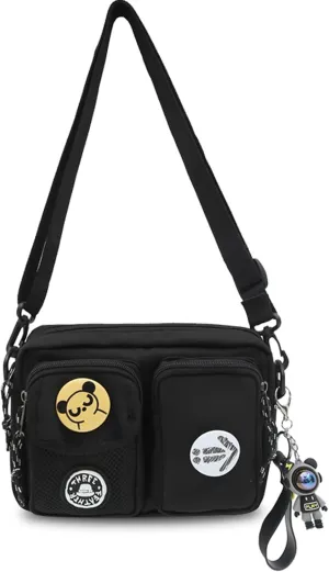 Teclado Fashion Crossbody Bag with Cute Accessories Casual Shoulder Bag with Pendants Purse Travel Daypacks
