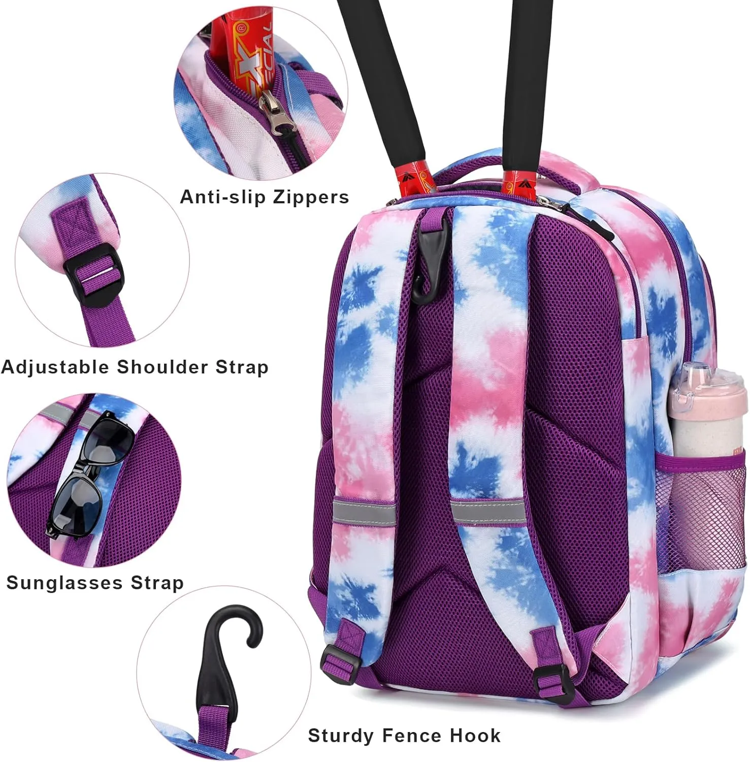 Tennis Backpack Tennis Bag for Women Men - Tennis Bag Holds 2 Rackets, Badminton Squash, Pickleball Paddles Balls