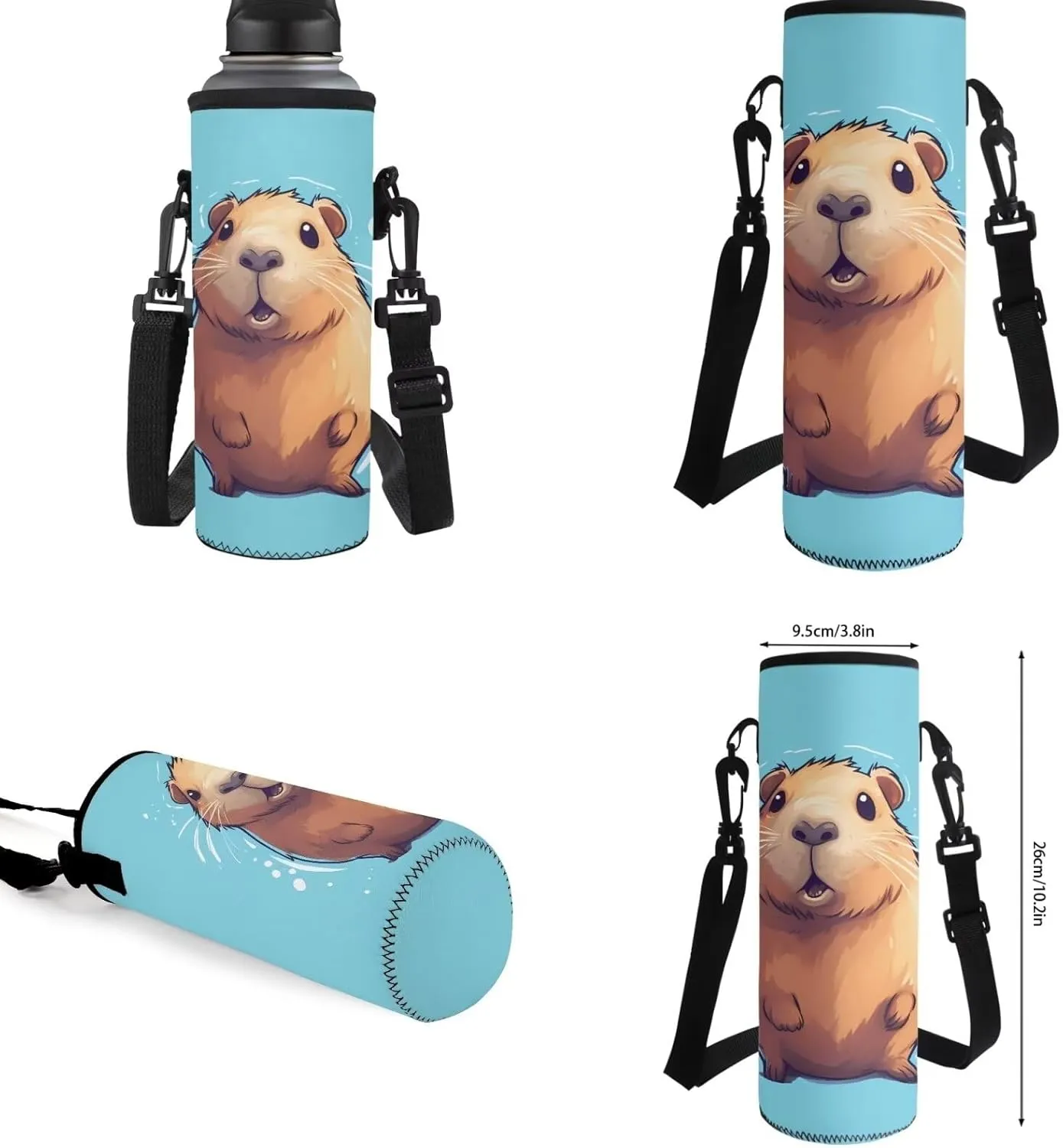 TOADDITDO Capybara School Bag Set for Girls 4-5 School Backpack Set with Lunchbox Pencil Case Toddler Cute Bookbags Kindergarten Preschool Large Capacity Daypack Rucksack Back Pack Mochilas Para NiñAs