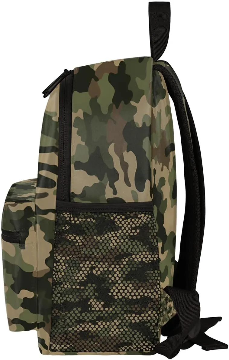 Toddler Backpack Military Camouflage Kindergarden Kids Bacpack for Boys Girls Preschool Bag Camo Lightweight Small Travel Rucksack Bag with Bottle Holder