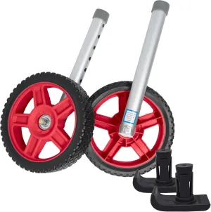 Top Glides 8" Off-Road Walker Wheel Kits with Flexfit Universal Ski Glides (Red)