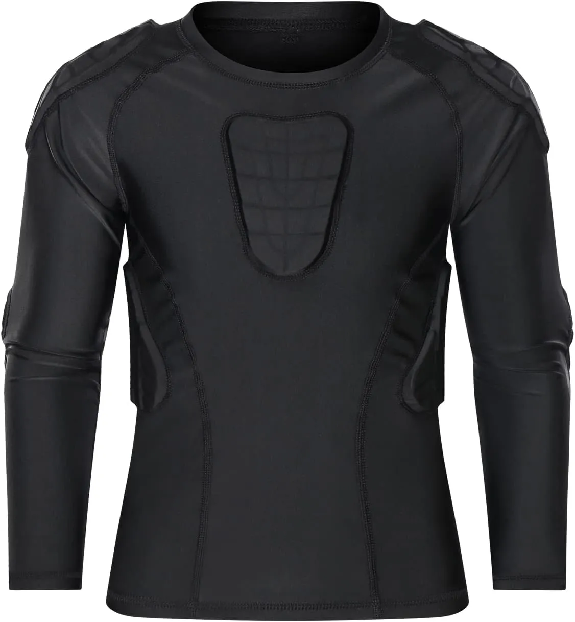 Topeter Kids Padded Football Goalie Shirt, Rib Protectors Youth Compression Shirts with Pads Catching Gear