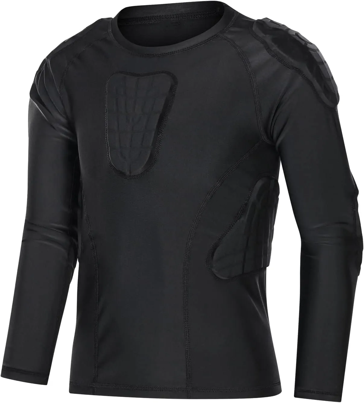 Topeter Kids Padded Football Goalie Shirt, Rib Protectors Youth Compression Shirts with Pads Catching Gear
