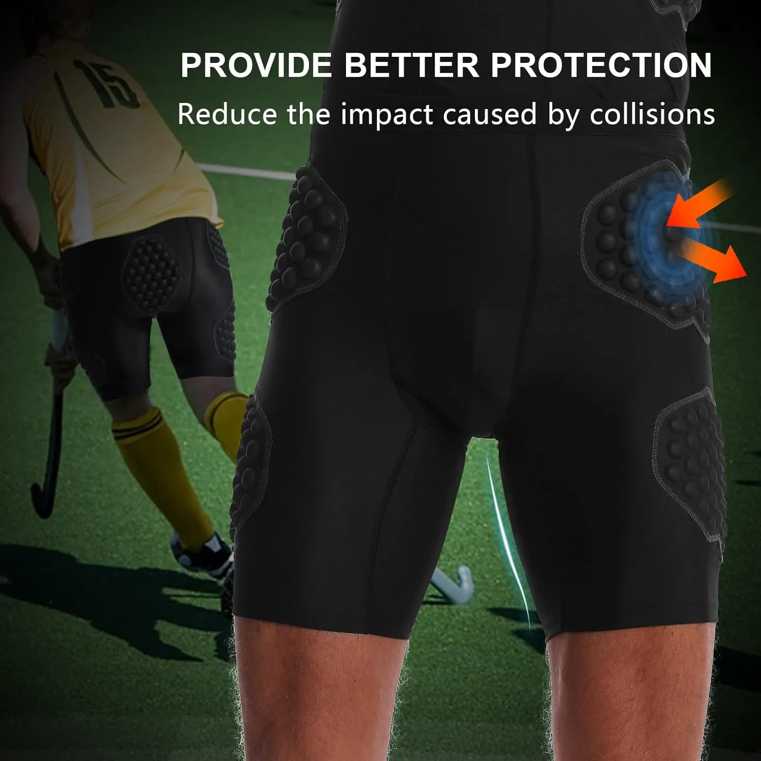 Topeter Men’s Padded Shorts Skate Compression Short Basketball Hip Protective Underwear