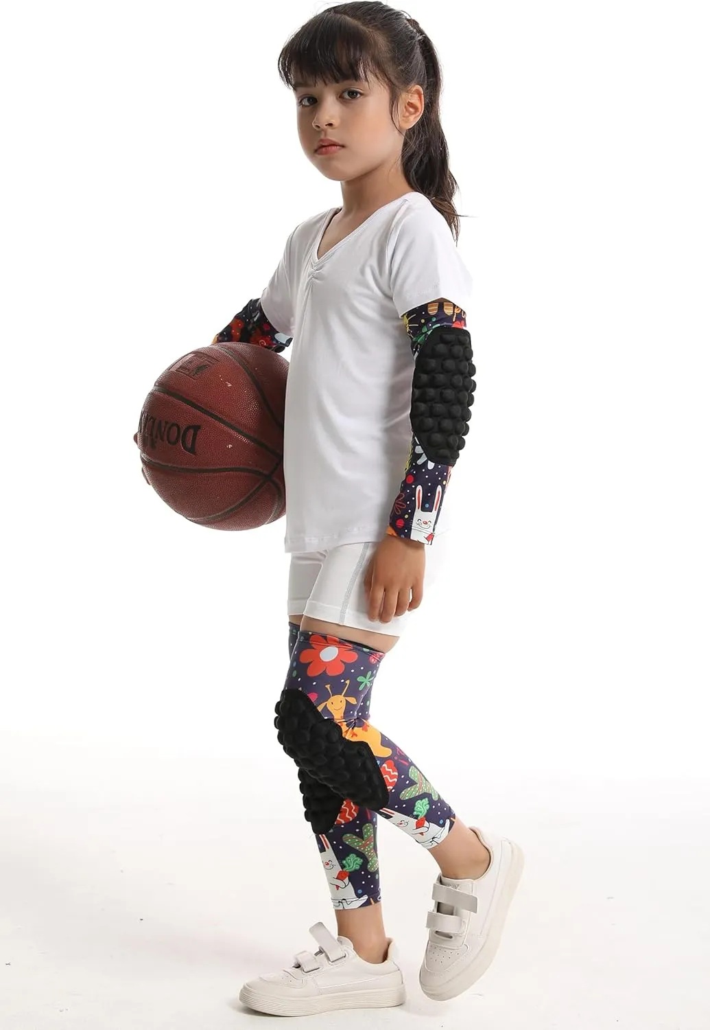 Topeter Padded Arm Sleeves Youth Compression Elbow Pads 1 Pair Basketball Shooter Sleeves