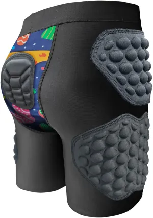 Topeter Youth Slider Shorts - Boys & Girls Protective Hip & Butt Padded Short Pants