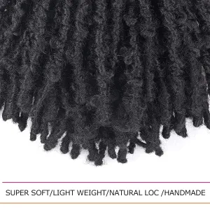 TOYOTRESS Butterfly Locs Crochet Hair - 12 inch 8 Pcs Pre-twisted Distressed Crochet Braids Pre-looped Synthetic Braiding Hair Extensions (12 Inch,1)
