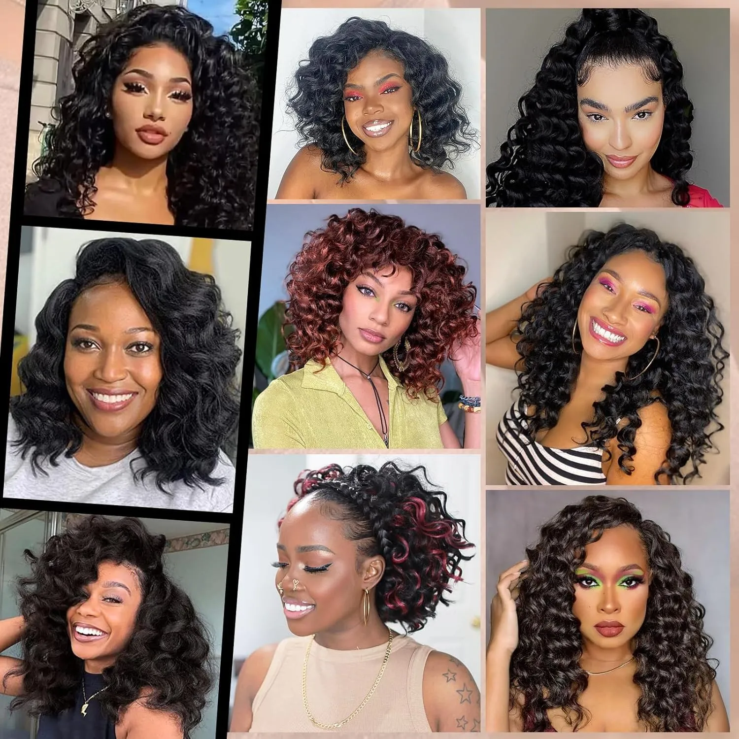 Toyotress Ocean Wave Crochet Hair - 16 Inch 8 Packs Brown Highlight 3 Tones Ocean Wave Braiding Hair, Beach Curl Deep Twist Synthetic Braiding Hair Extensions (16 Inch, P1B/30/27-8P)